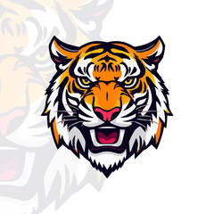 Esport vector logo tiger, tiger icon, tiger head, vector, sticker. Tigar head mascot logo design.