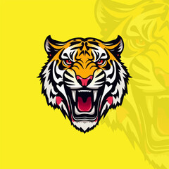 Esport vector logo tiger, tiger icon, tiger head, vector, sticker. Tigar head mascot logo design.