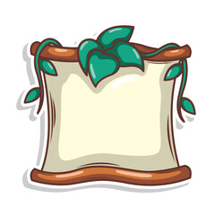 wood frame nature with leaf illustration

