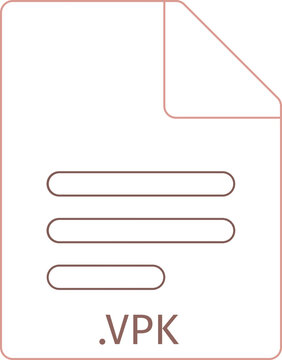 VPK black empty outline doc icon
