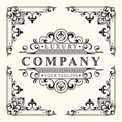 decorative corner frame square border frame border line greeting card invitation card product label