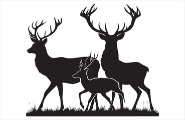 Naklejka premium A vector of deer vector design on white background