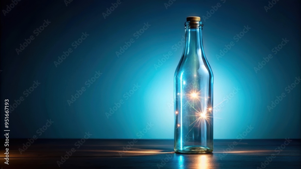 Canvas Prints Glass bottle with glowing light inside, illumination, glow, light, glass, bottle, magical, surreal, ethereal, shining