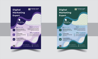 Abstract pattern modern business flyer design layout template. Easy to use and edit.