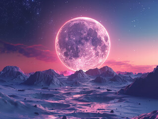 The huge moon on the wilderness