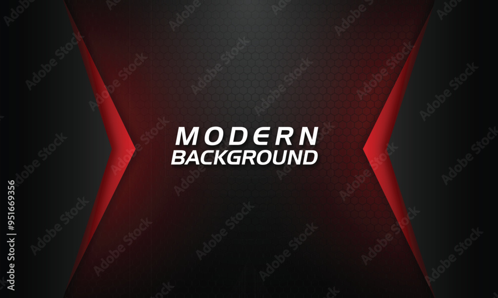 Poster Abstract Red and Black Modern Geometric Background with Sharp Angles