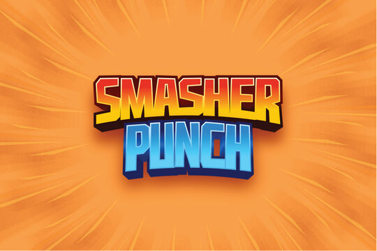 Smasher Punch, 3D Text Logo Design for a Game or Brand