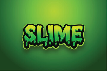 Naklejka premium Slime Text Graphic with Dripping Green Letters on Green Background