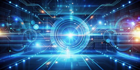 Fototapeta premium Abstract technology background with futuristic digital elements and light effects, technology, abstract, background