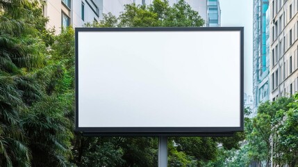 Fototapeta premium Billboard with a tech workshop ad in a business tech district, professional development, executive audience