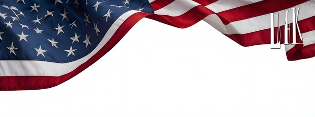 american flag on white