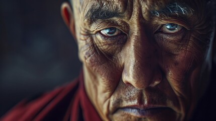 A man with a serious expression on his face