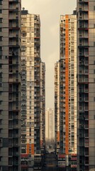 Fototapeta premium Unfinished residential towers with 
