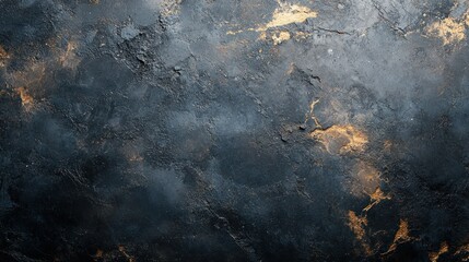 Abstract Dark Concrete Texture with Golden Veins