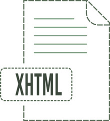 XHTML File format icon dashed outline