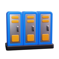 lockers 3d render icons