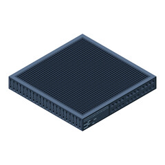 Isometric server. Server racks. Server boxes isolated. Network server room. Computer network technology. Vector illustration