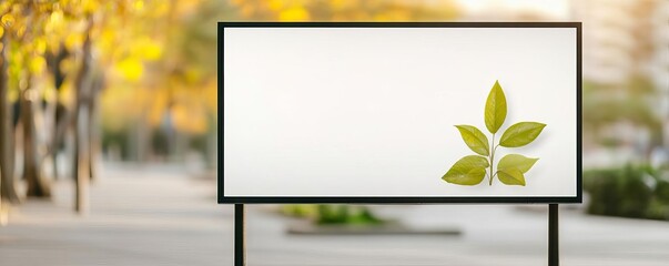 Billboard showing an environmental message at a public park, community engagement, social advertising