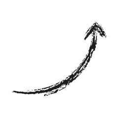 Artistic modern black arrow vector design isolated on a white square background