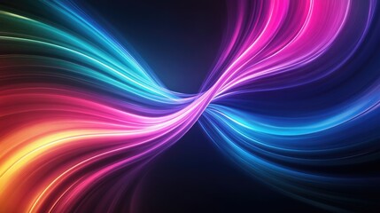 Fototapeta premium Vibrant light trails intertwining in a dynamic swirl, creating an abstract background with captivating colors.