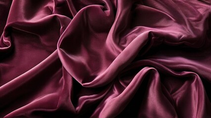 Obraz premium Close-up of a smooth, luxurious, rich burgundy velvet fabric with dramatic folds and creases.