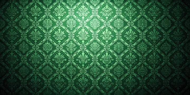 Dark green retro pattern wallpaper with a noise gradient background, retro, 4K, vintage, dark green, pattern
