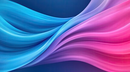 Fototapeta premium Vibrant waves of blue and pink blend seamlessly, creating a dynamic and soothing background for various design projects.