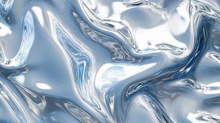 Swirling metallic texture of reflective silver material in dynamic patterns