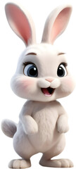 Happy Cartoon Rabbit Clipart Isolated, Adorable Bunny Clipart for Kids. 