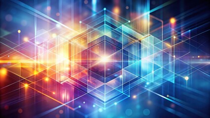 Obraz premium Abstract representation of technology-infused minimal blurry geometry , technology, abstract, minimal, geometric, blurred