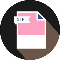 XLF File format icon and black shadow circular shape
