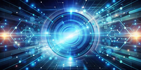 Obraz premium Futuristic technology with abstract shapes and glowing elements, technology, future, generative,abstract, shapes, glowing