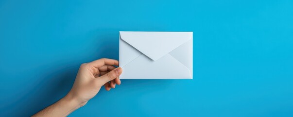Fototapeta premium A hand holding an unmarked business envelope, partially revealing a document inside, representing the discreet nature of whistleblower communication