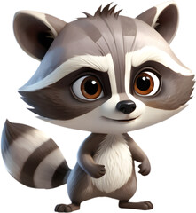 Obraz premium Adorable Raccoon Cartoon Clipart for Kids and Crafts. 