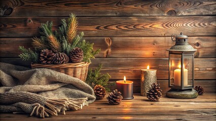 Cozy rustic charm with earthy tones and vintage woodgrain textures, perfect for creating a warm and serene atmosphere