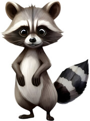 Adorable Raccoon Cartoon Clipart for Kids and Crafts. 
