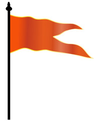 Temple Orange Flag. Hindu holy flag with orange color. Bhagwa flag vector illustration