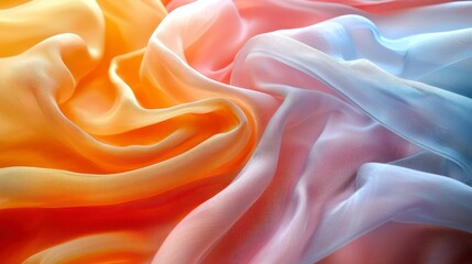 Obraz premium Soft and colorful fabric draped in flowing waves
