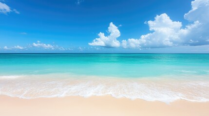 Fototapeta premium tropical beach panorama, seascape with a wide horizon