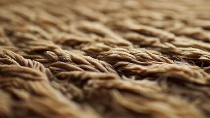 Fototapeta premium Close-up of soft, brown faux fur fabric texture with a shallow depth of field.