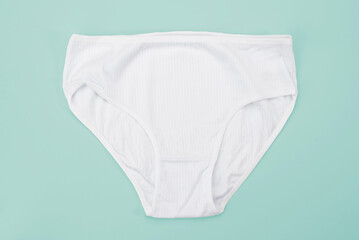 Lady's underwear white cotton on isolated background.