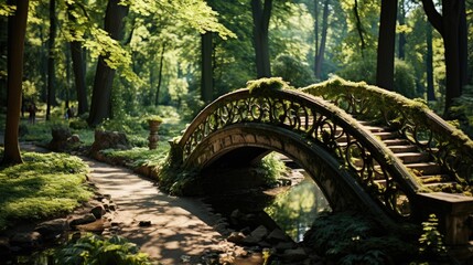 beautiful view of greenery and a bridge