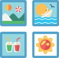 Fototapeta premium Summer Icons Set