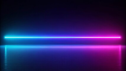 Dynamic neon light beam in radiant ultraviolet RGB color on sleek dark background