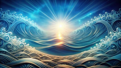 Abstract, intricate waves creating a mesmerizing pattern over a background, waves, abstract, design, background,flow, motion