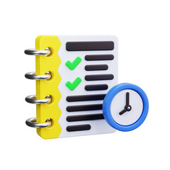 planning 3d render icons