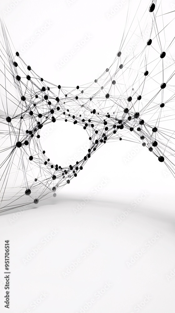 Poster abstract 3d wireframe structure of a website layout, futuristic web development visualization, digit