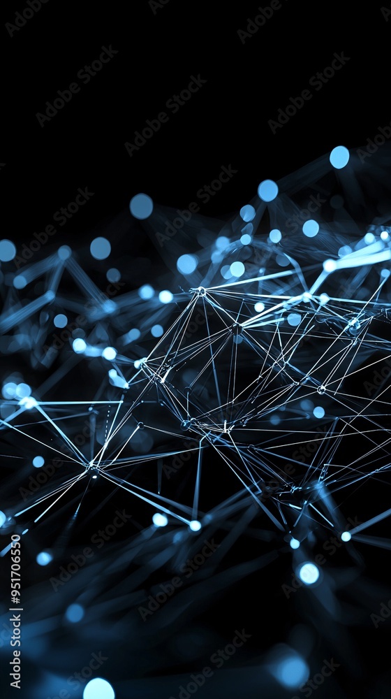 Poster abstract 3d wireframe structure of a website layout, futuristic web development visualization, digit
