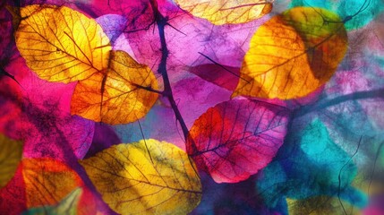 Vibrant leafy abstract in captivating