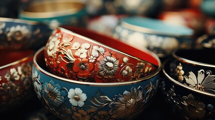 Crockery collection ornate souvenirs antique